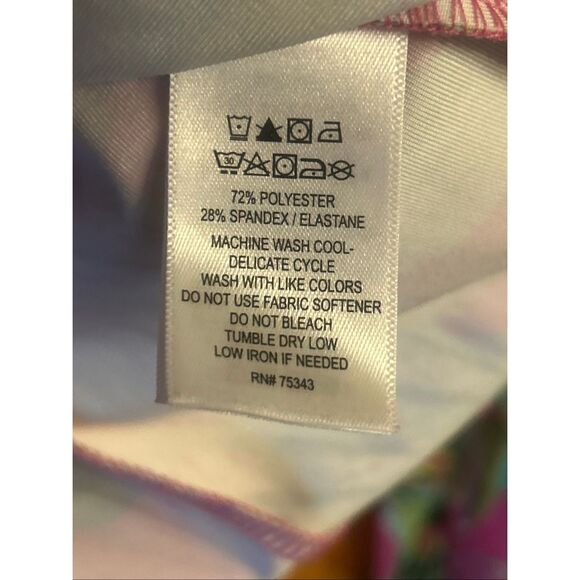 Tommy Bahama Active Womens M 1/4 Zip Pullover Floral Pink Green (5847) - Picture 6 of 7